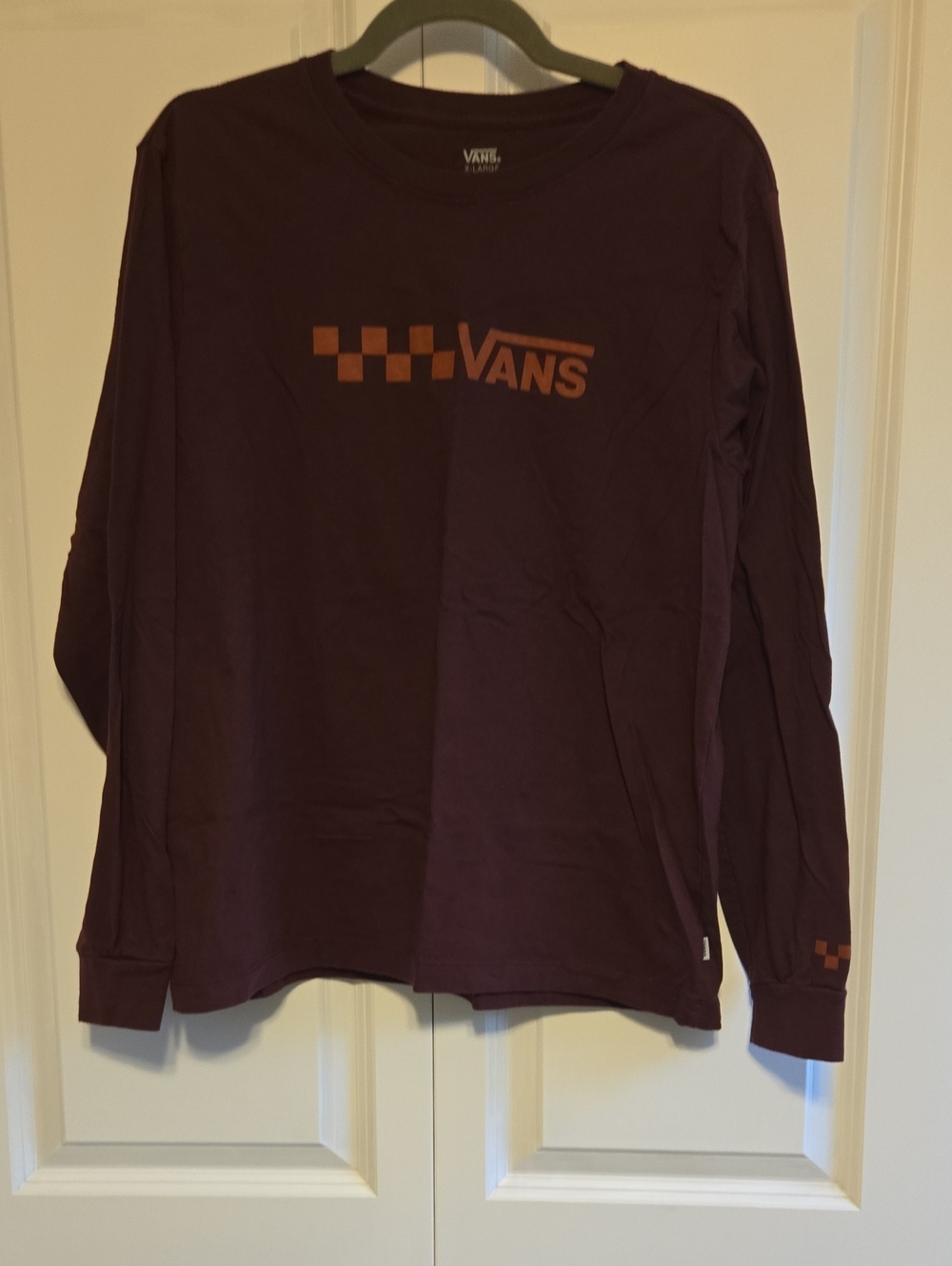 Vans KIDS Long Sleeve Logo Tee - Maroon Xl
